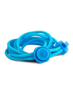 Skosnöre - Silikon med dragsko, Ljusblå 120cm